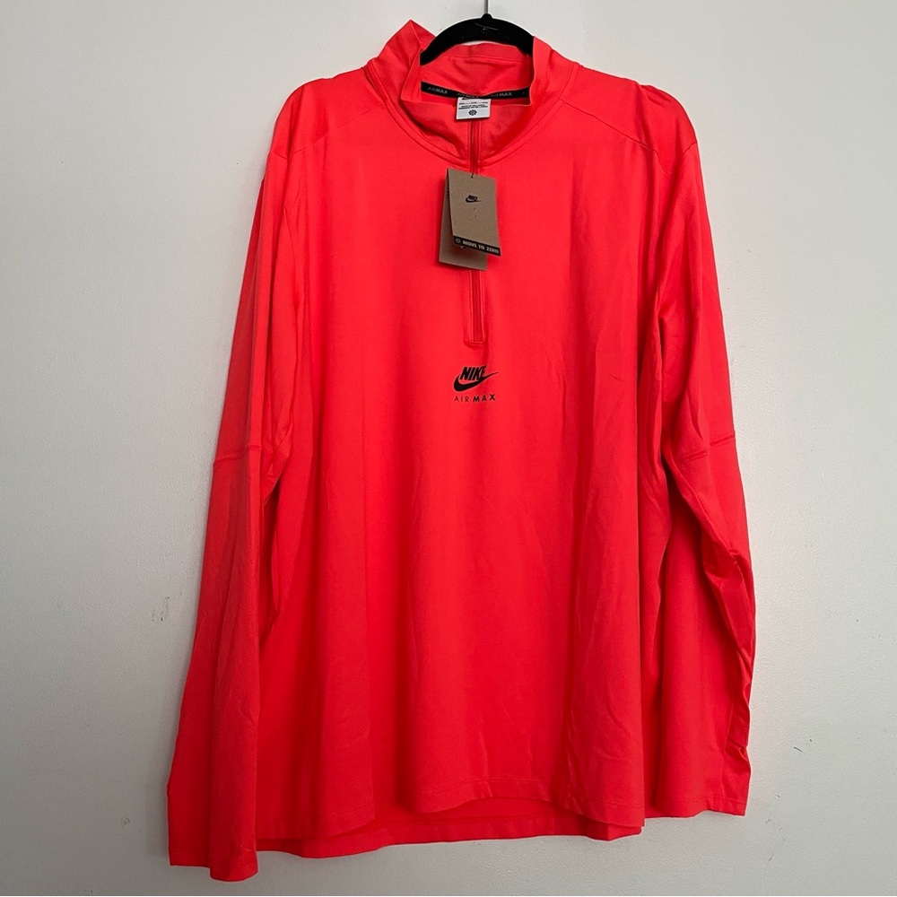 Men’s Nike Air Max TC 1/4 Zip Running Top Bright Crimson Size XXL